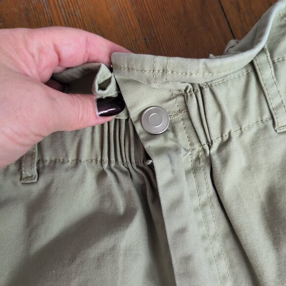 ASOS High Waisted Paperbag Light Green Shorts - Picture 4 of 15